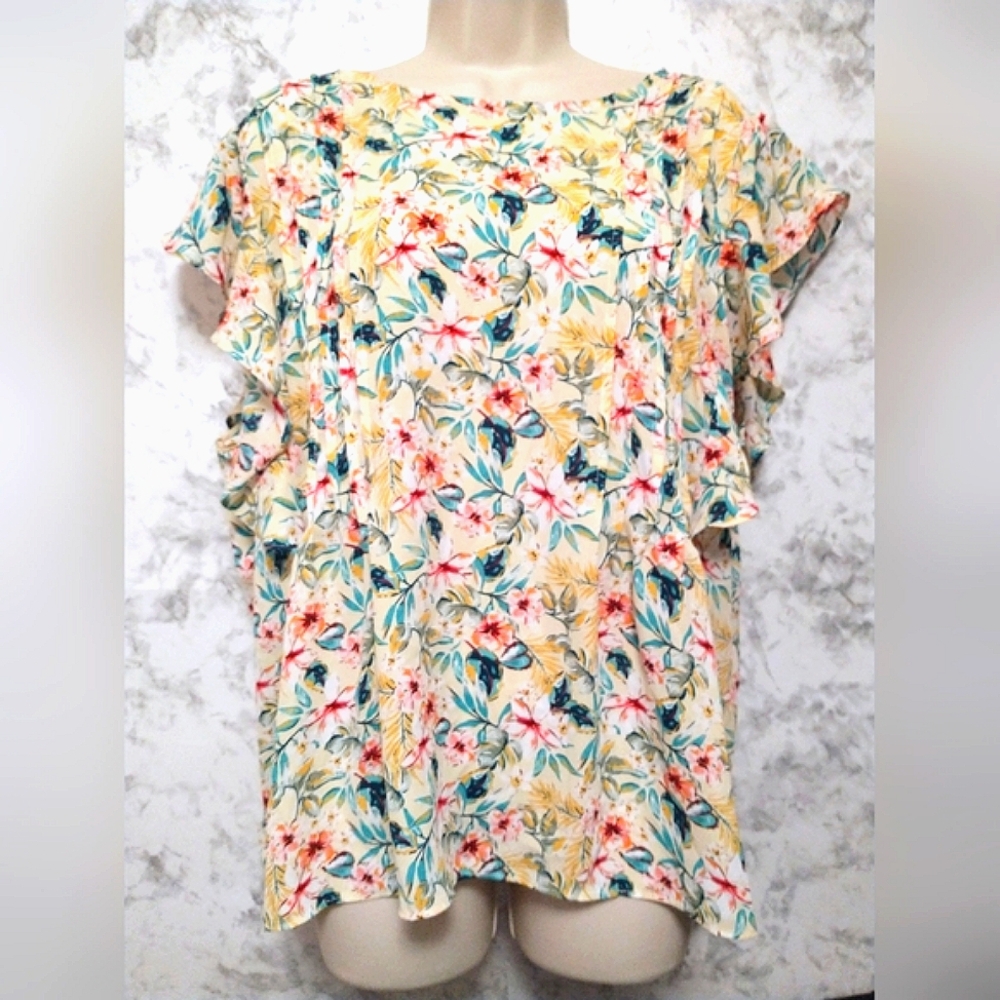 Counterparts Women’s XL Floral Butterfly Sleeve Blouse